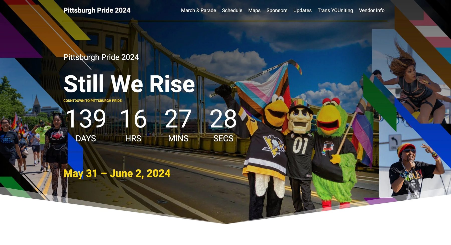 Previous Pittsburgh Pride website homepage